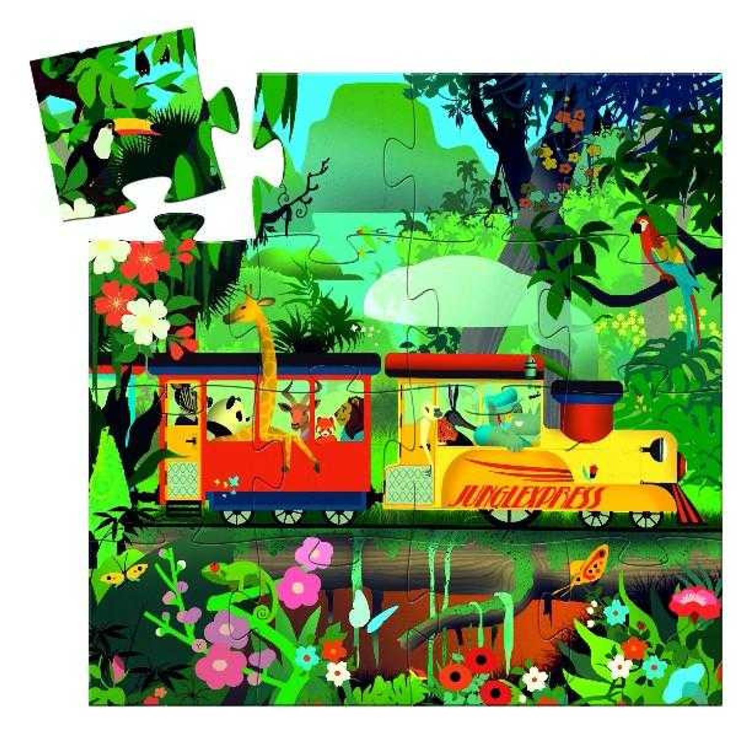 Puzzle Djeco - Locomotiva de tren fotografia produsului View 2 L