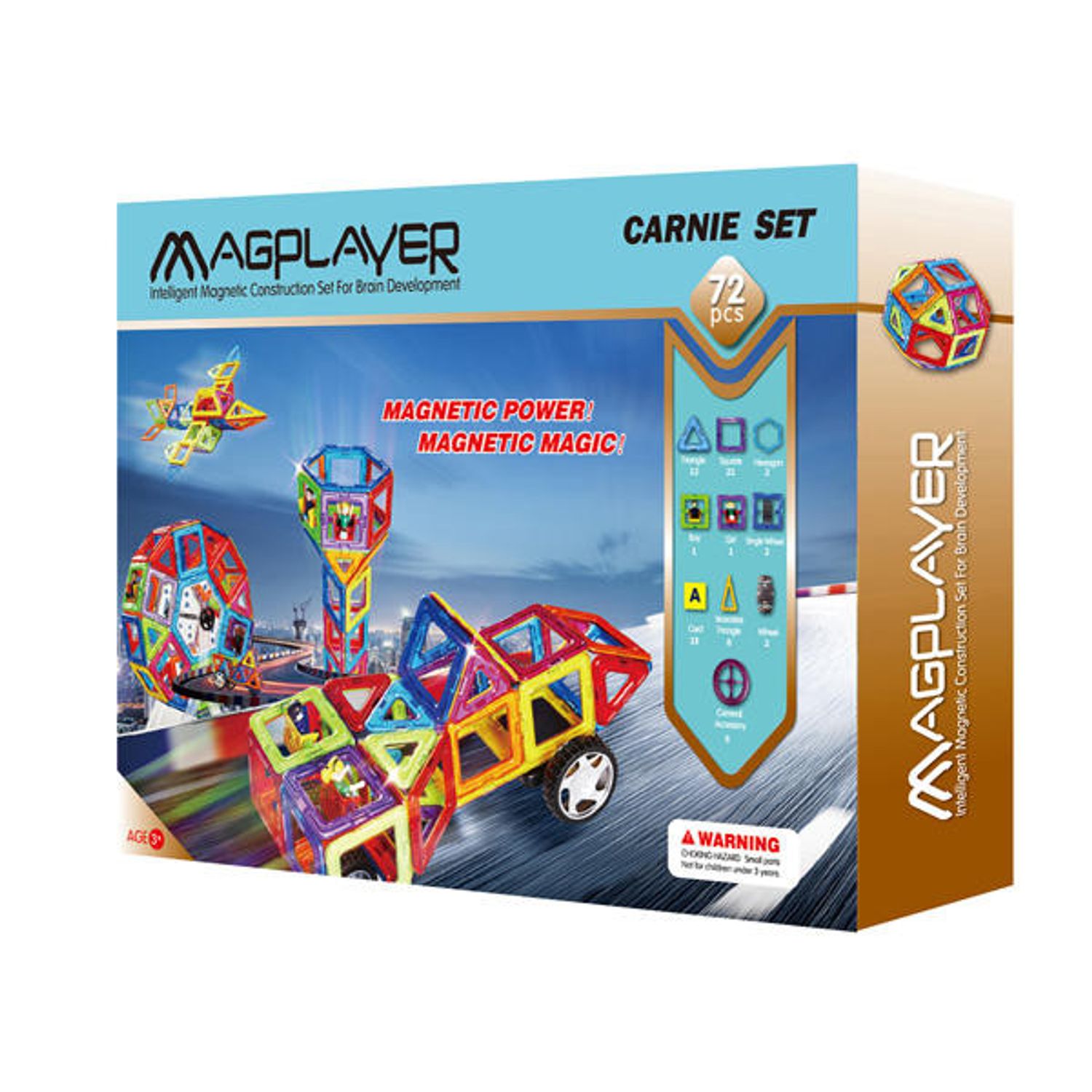 Joc de constructie magnetic - 72 piese fotografia produsului