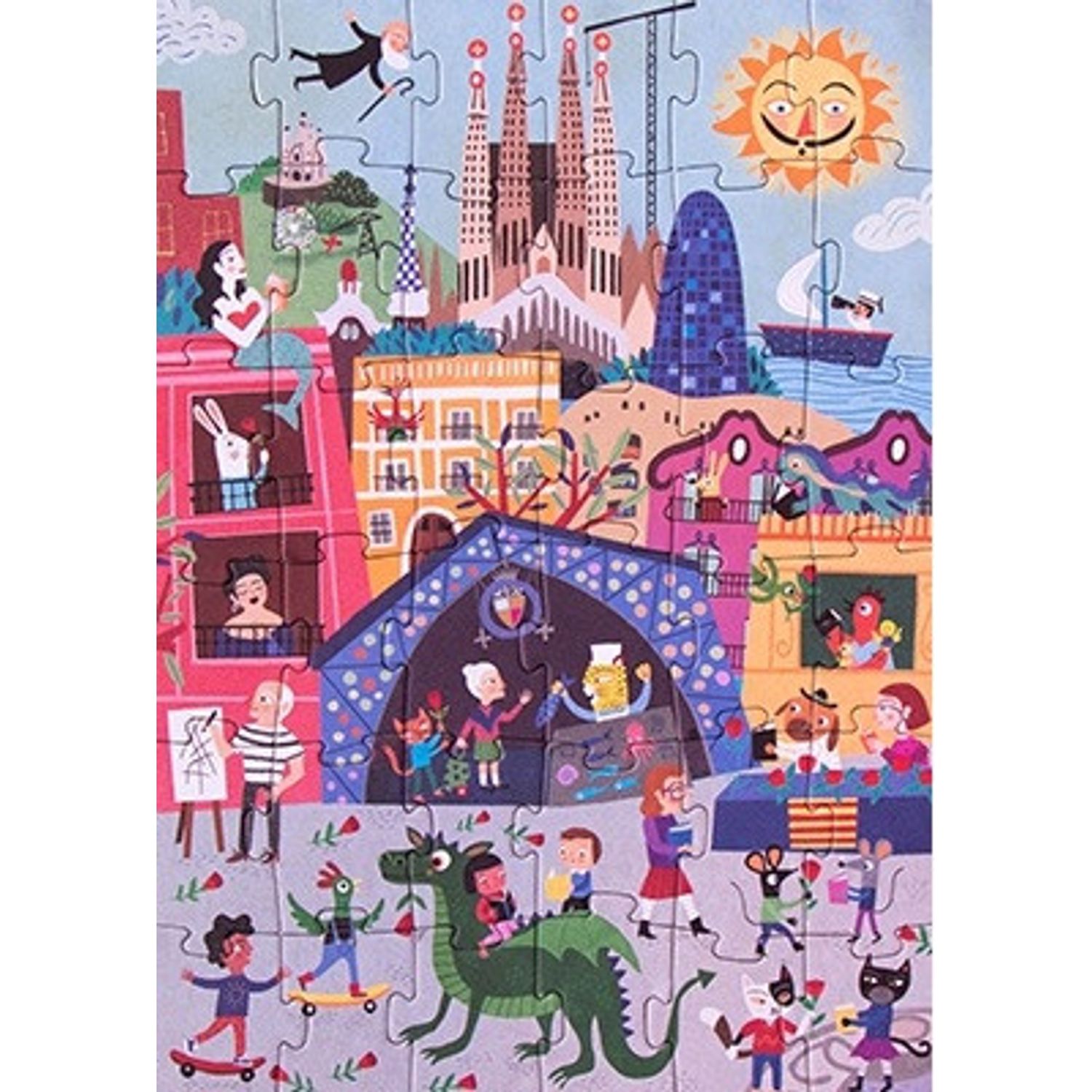Puzzle reversibil Londji, zi si noapte in Barcelona fotografia produsului View 3 L