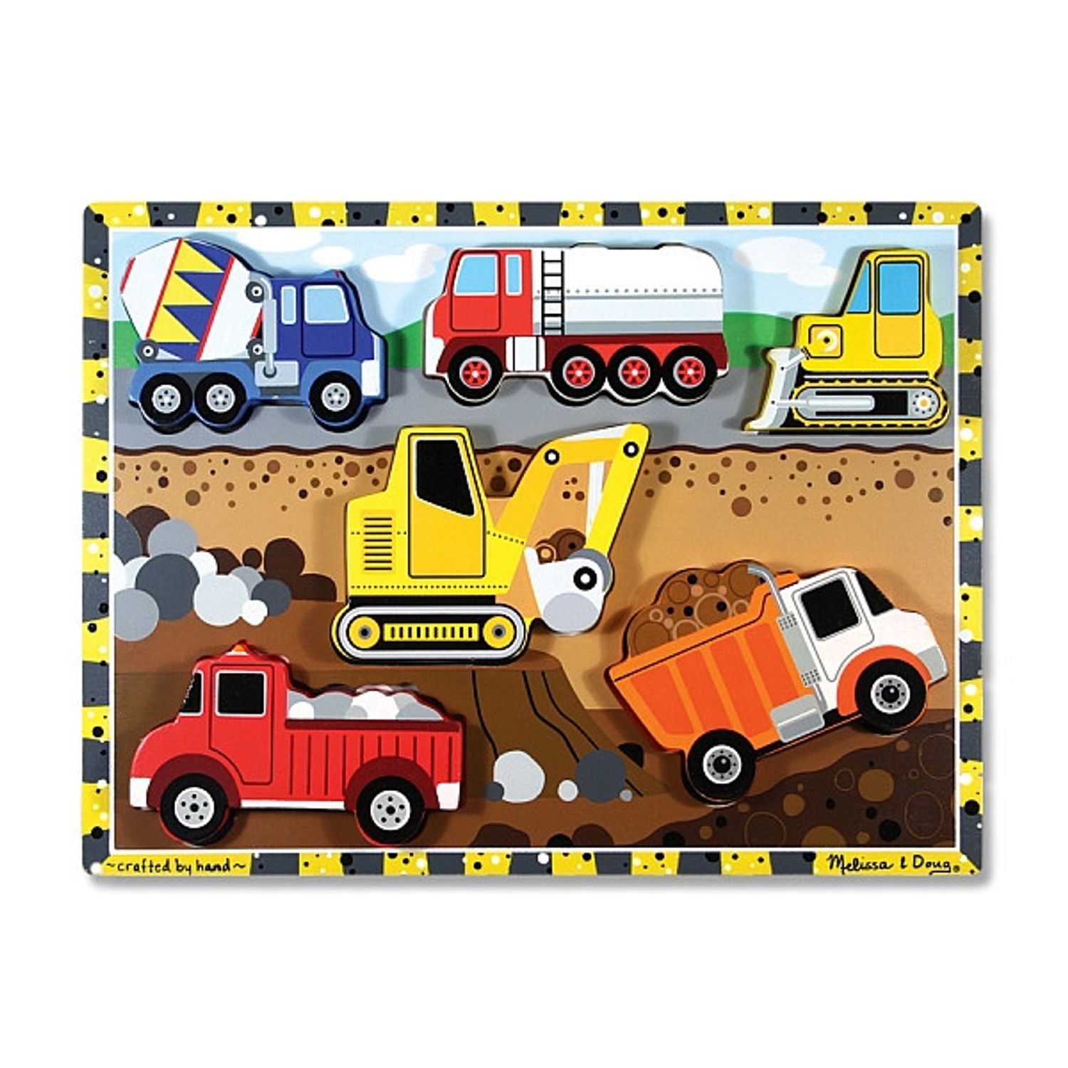 Puzzle lemn in relief Utilaje pentru constructii Melissa and Doug fotografia produsului