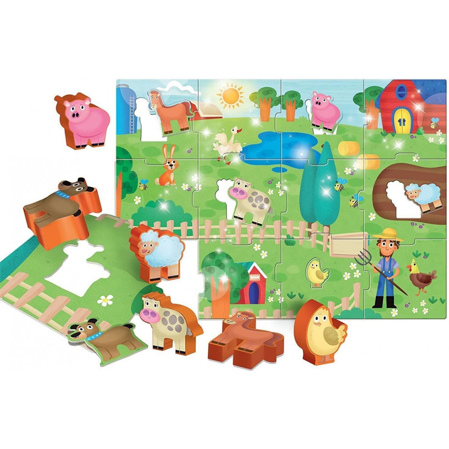 Puzzle de podea - Distractie la ferma (12 piese) fotografia produsului View 3 L