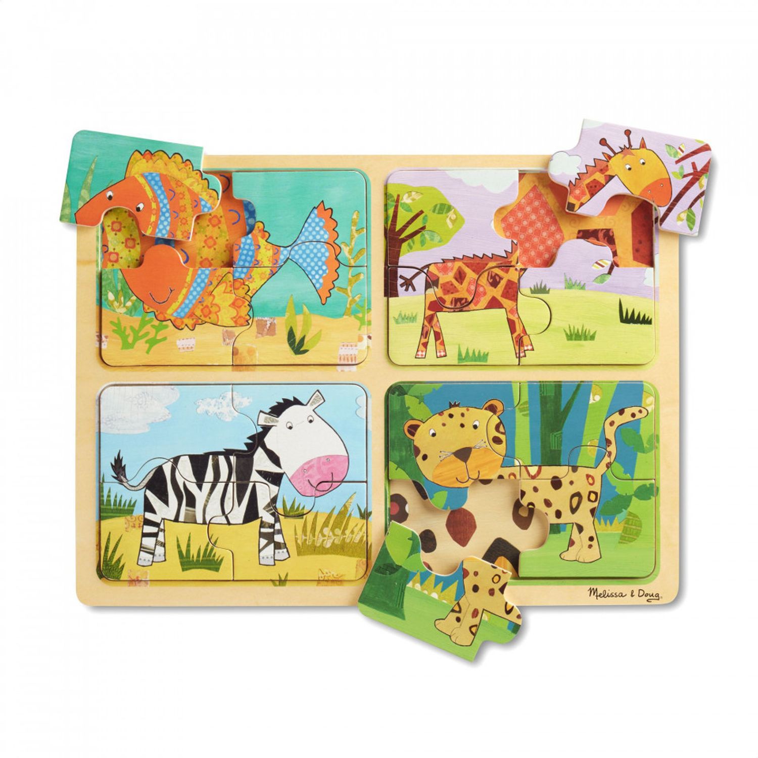 Primul meu puzzle eco din lemn Animalele - Melissa & Doug fotografia produsului View 2 L