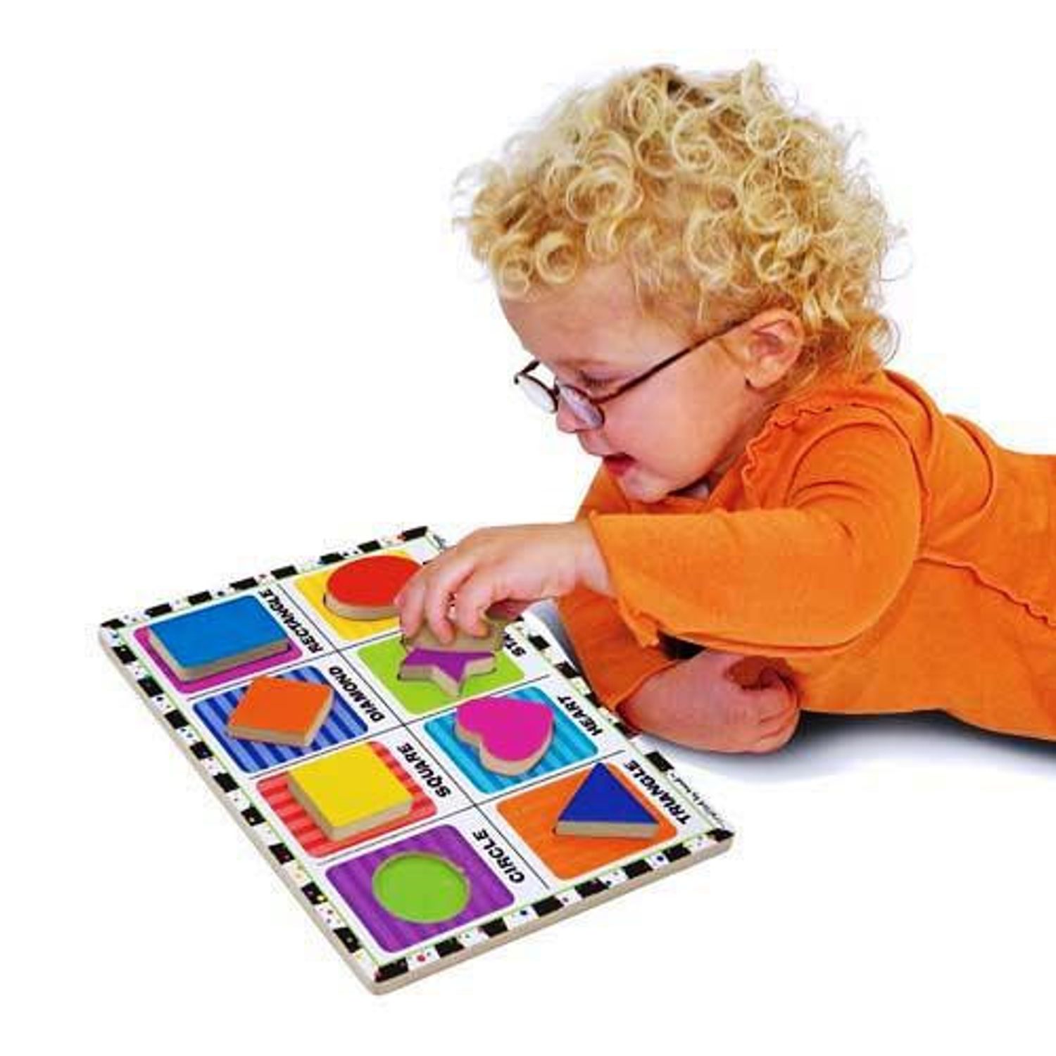 Puzzle lemn in relief Forme geometrice Melissa and Doug fotografia produsului View 2 L