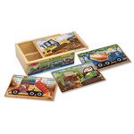 Set 4 puzzle lemn in cutie Vehicule pentru constructii Melissa and Doug fotografia produsului View 2 S