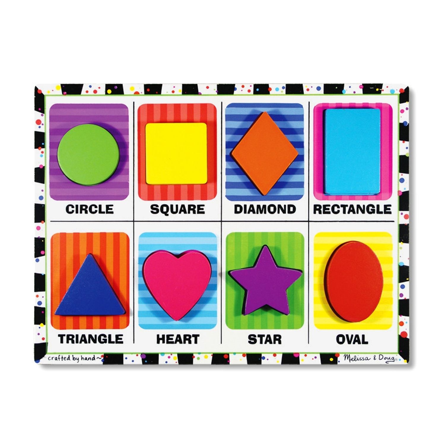 Puzzle lemn in relief Forme geometrice Melissa and Doug fotografia produsului
