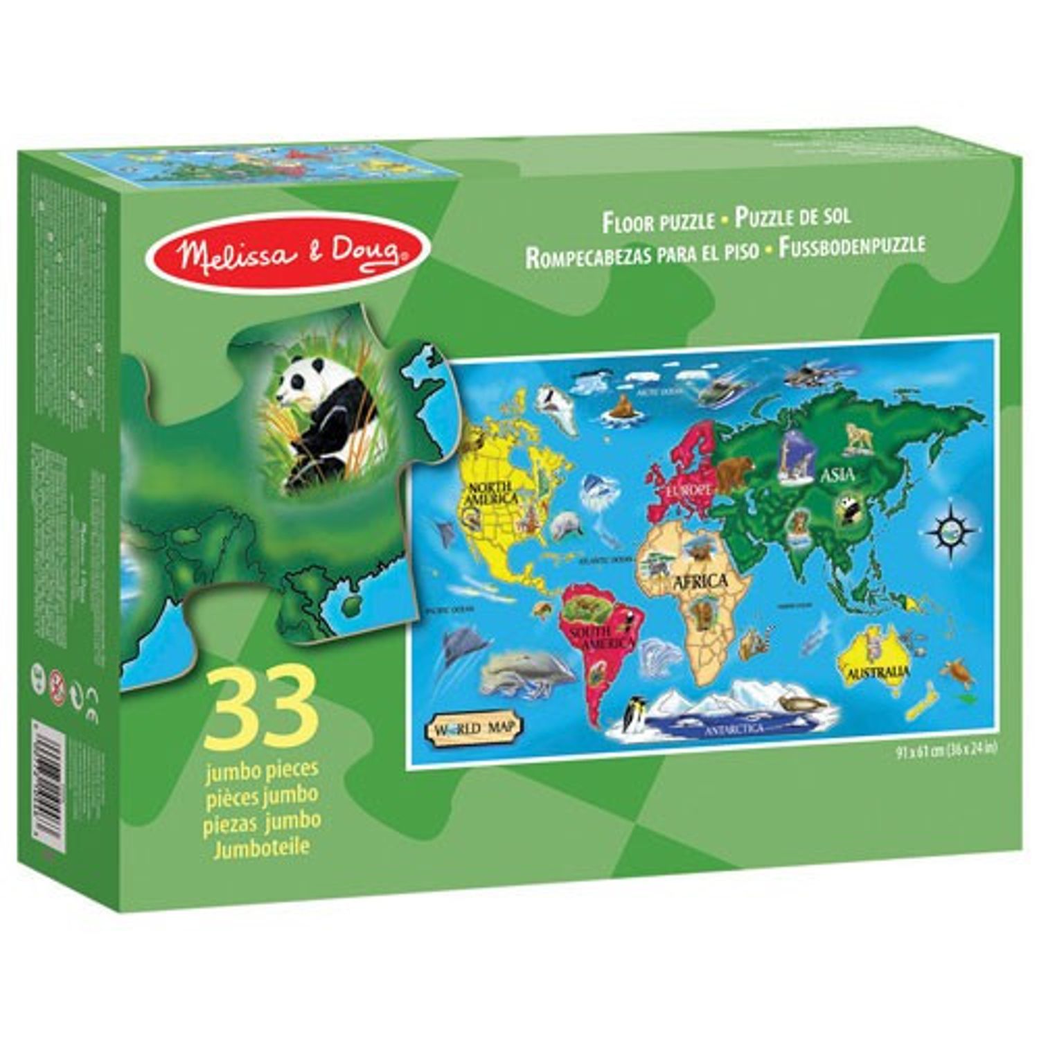 Puzzle de podea Harta Lumii World Map Melissa and Doug fotografia produsului View 2 L