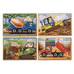 Set 4 puzzle lemn in cutie Vehicule pentru constructii Melissa and Doug fotografia produsului