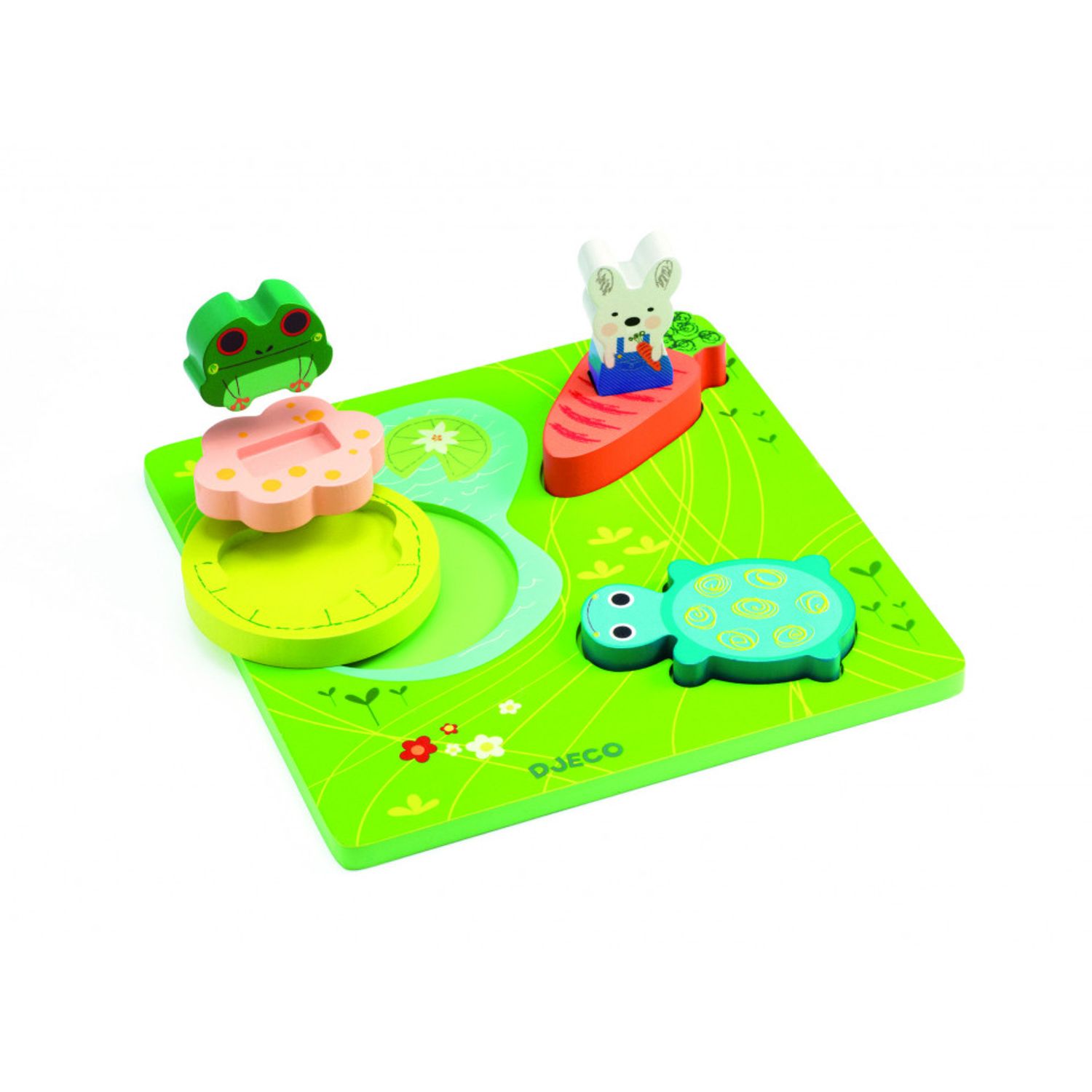 Puzzle relief Djeco 1,2,3 froggy fotografia produsului