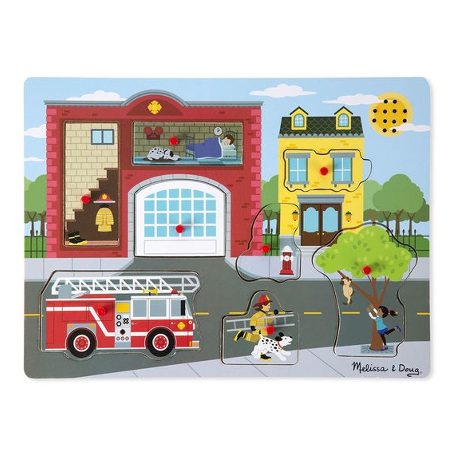Puzzle cu sunete Brigada de pompieri Melissa and Doug fotografia produsului
