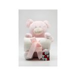 Paturica pufoasa cu jucarie TOY Urs pink, 26cm Hausmann fotografia produsului