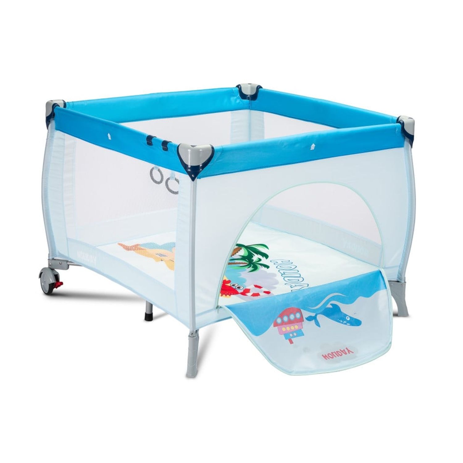Tarc de joaca Caretero HOLIDAY 100x100cm Albastru fotografia produsului View 4 L