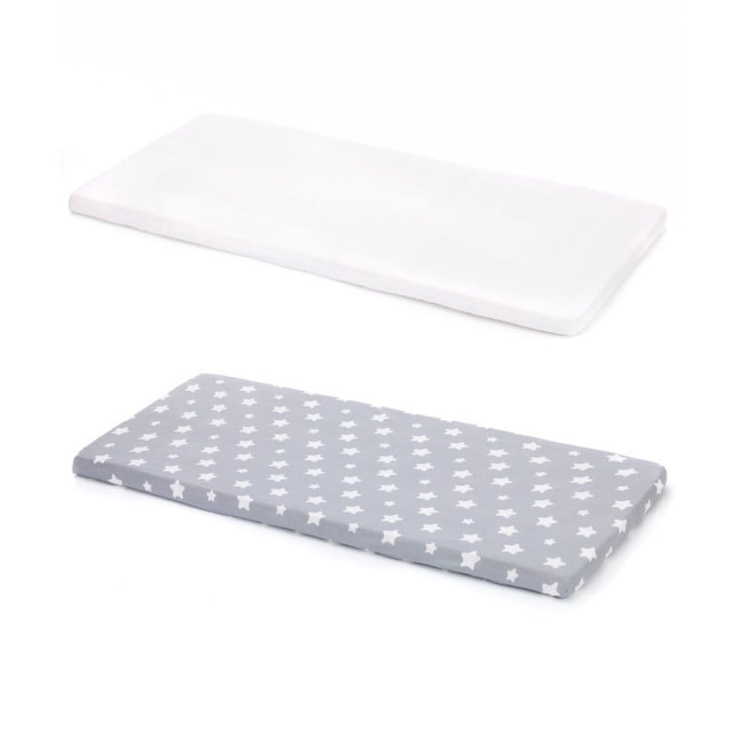 Cearceaf jerse cu elastic 2buc/set Alb_Star grey Fillikid fotografia produsului