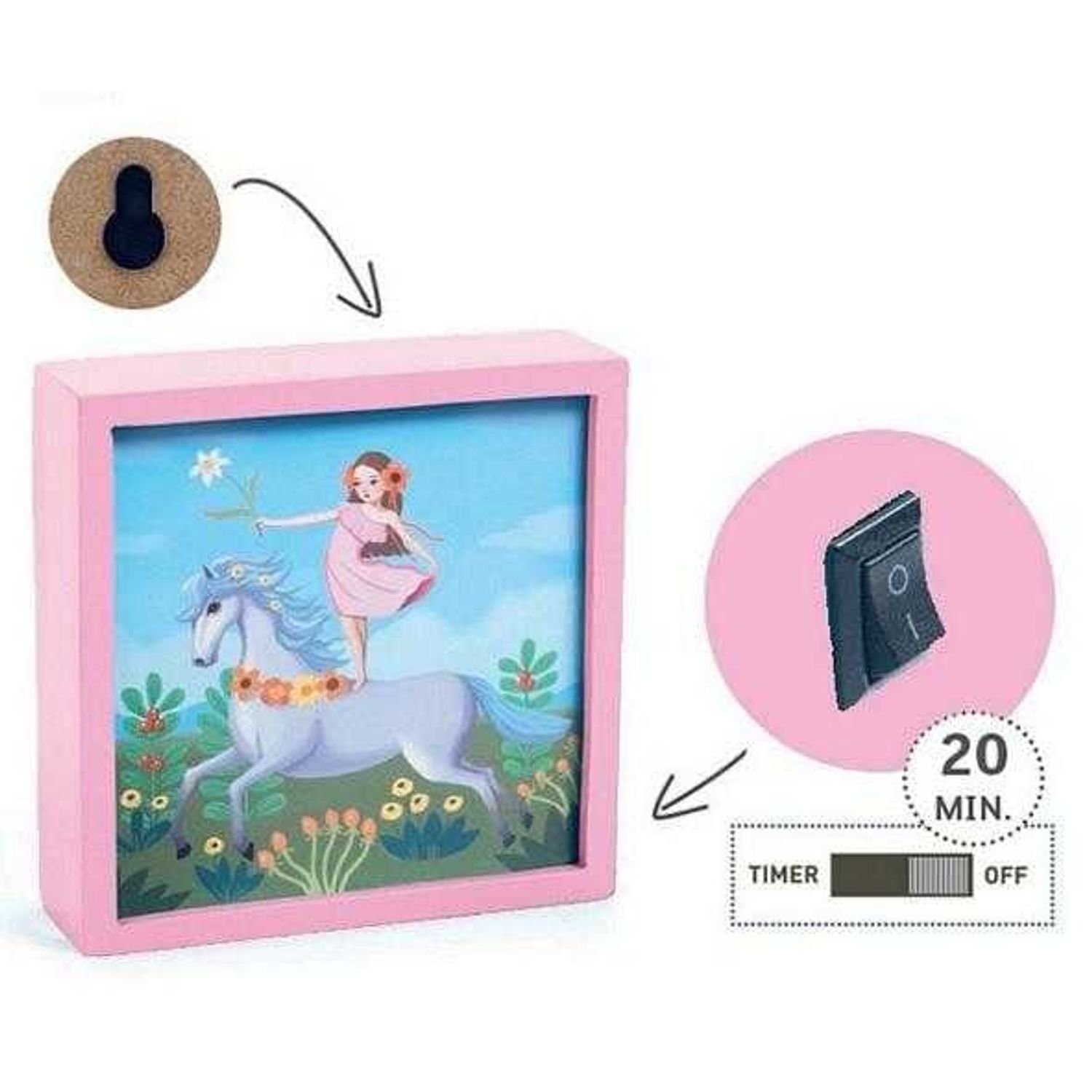 Tablou luminos Djeco, unicornul feeric fotografia produsului View 2 L