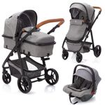 Carucior Panther transformabil 3 in 1 light grey melange Fillikid fotografia produsului