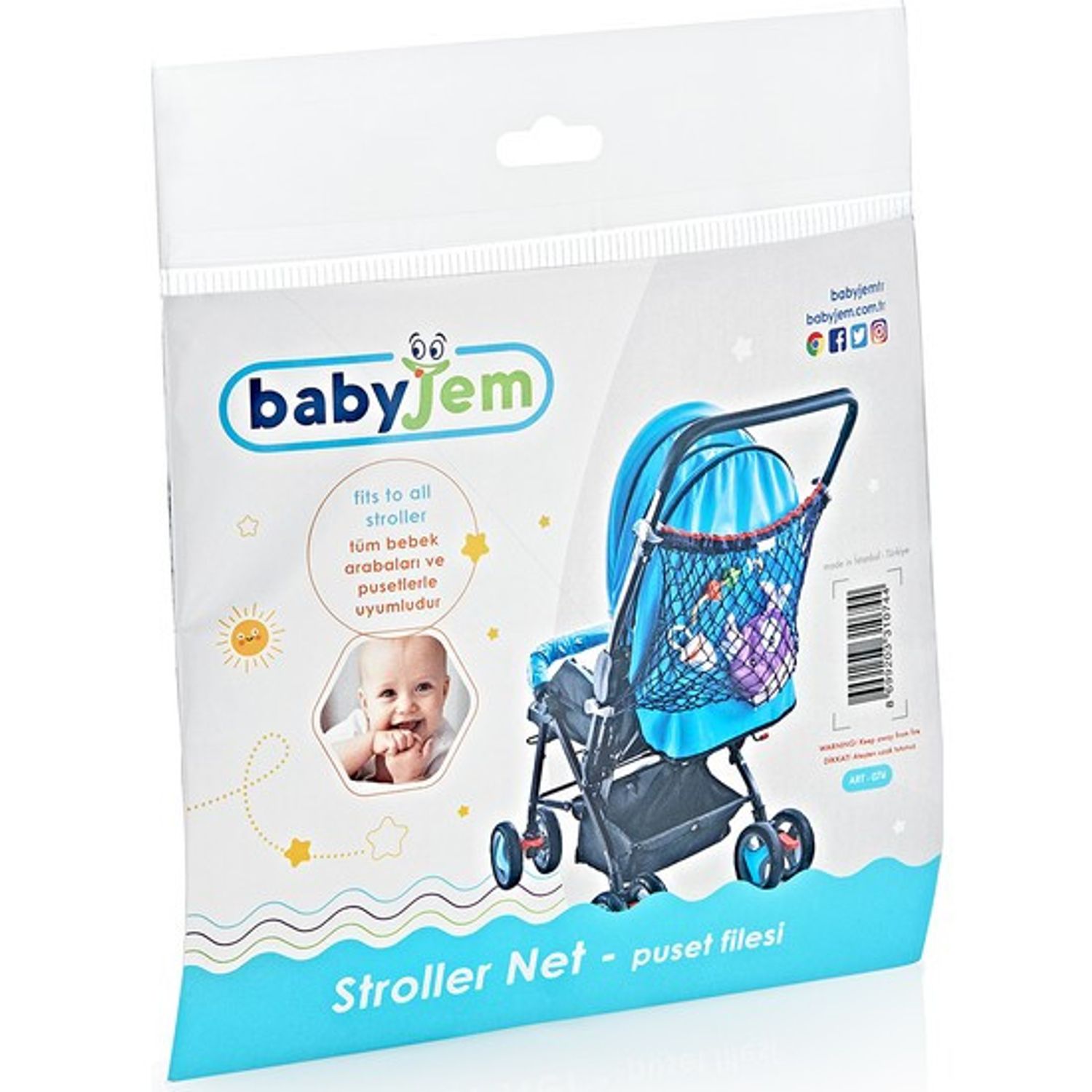 Cos din plasa pentru carucioare BabyJem fotografia produsului View 2 L