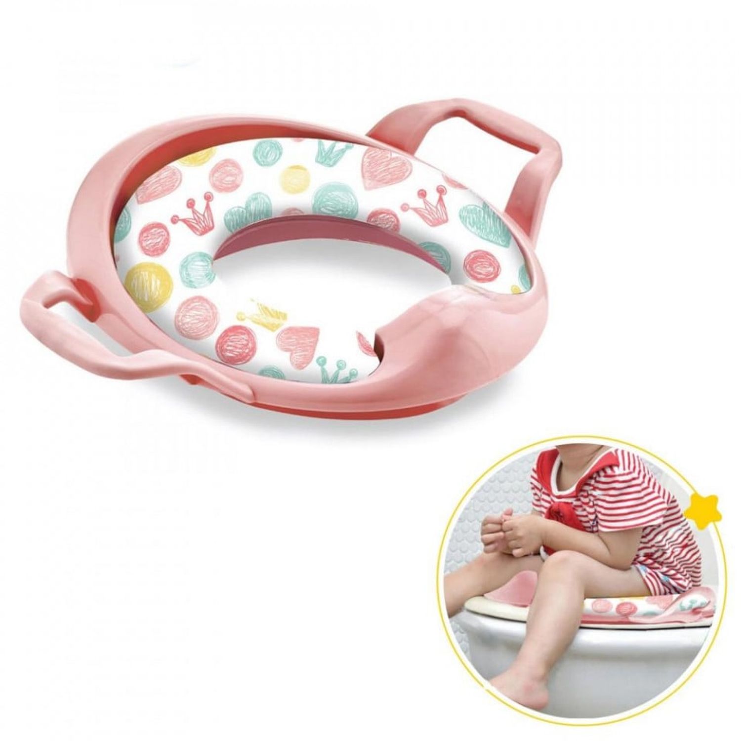 Reductor moale pentru toaleta BabyJem (Culoare: Roz) fotografia produsului View 3 L