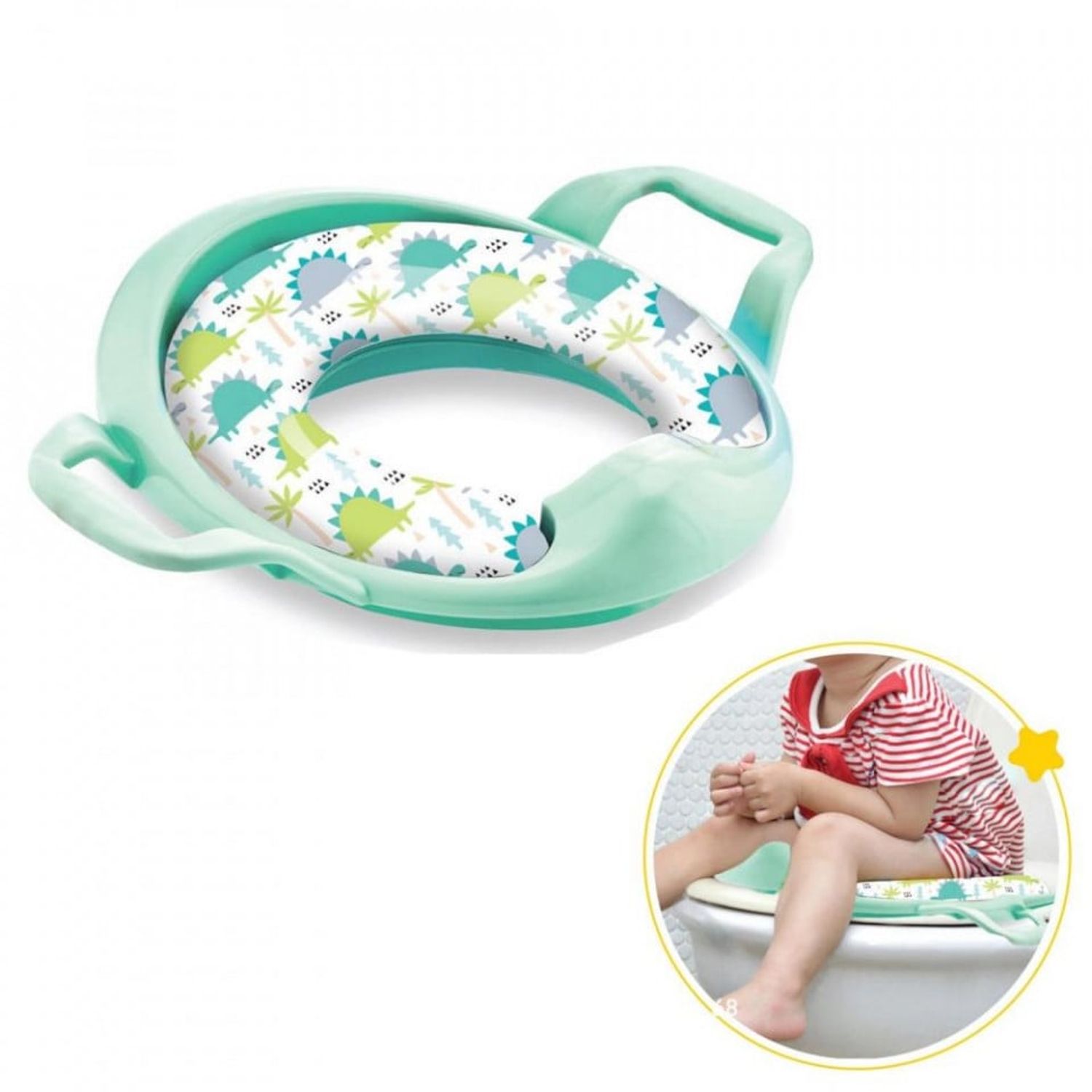 Reductor moale pentru toaleta BabyJem (Culoare: Verde) fotografia produsului