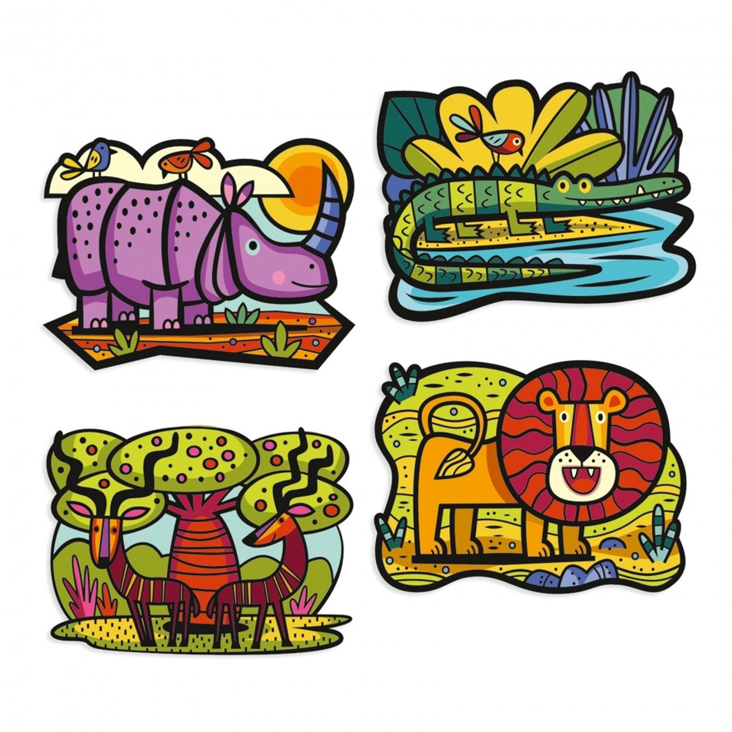 Set de colorat Djeco, Animale catifelate fotografia produsului View 3 L