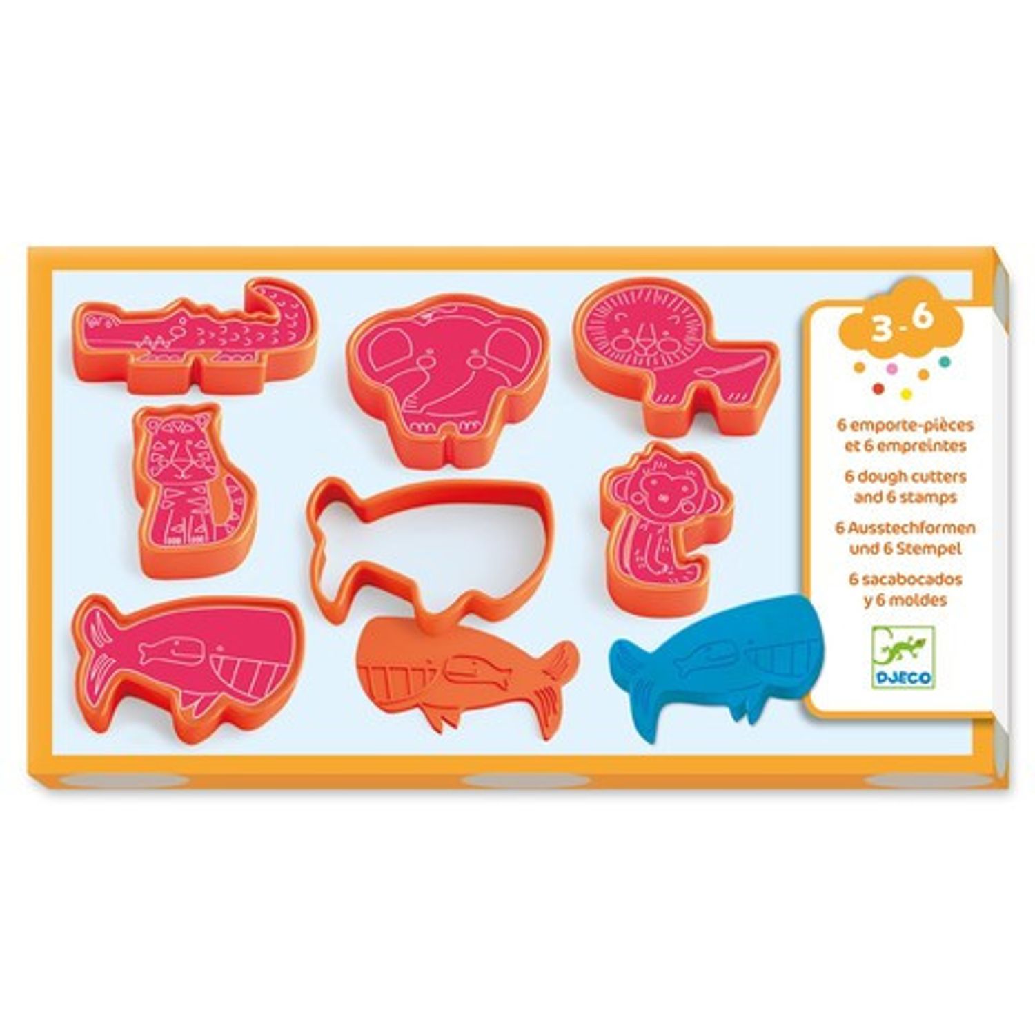 Forme pentru plastilina si stampile Djeco, animale salbatice fotografia produsului