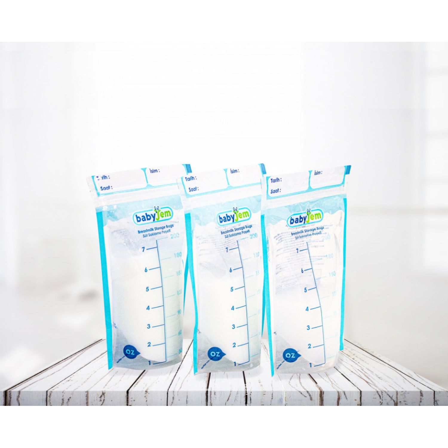 Set 25 pungi pentru stocarea laptelui matern BabyJem fotografia produsului