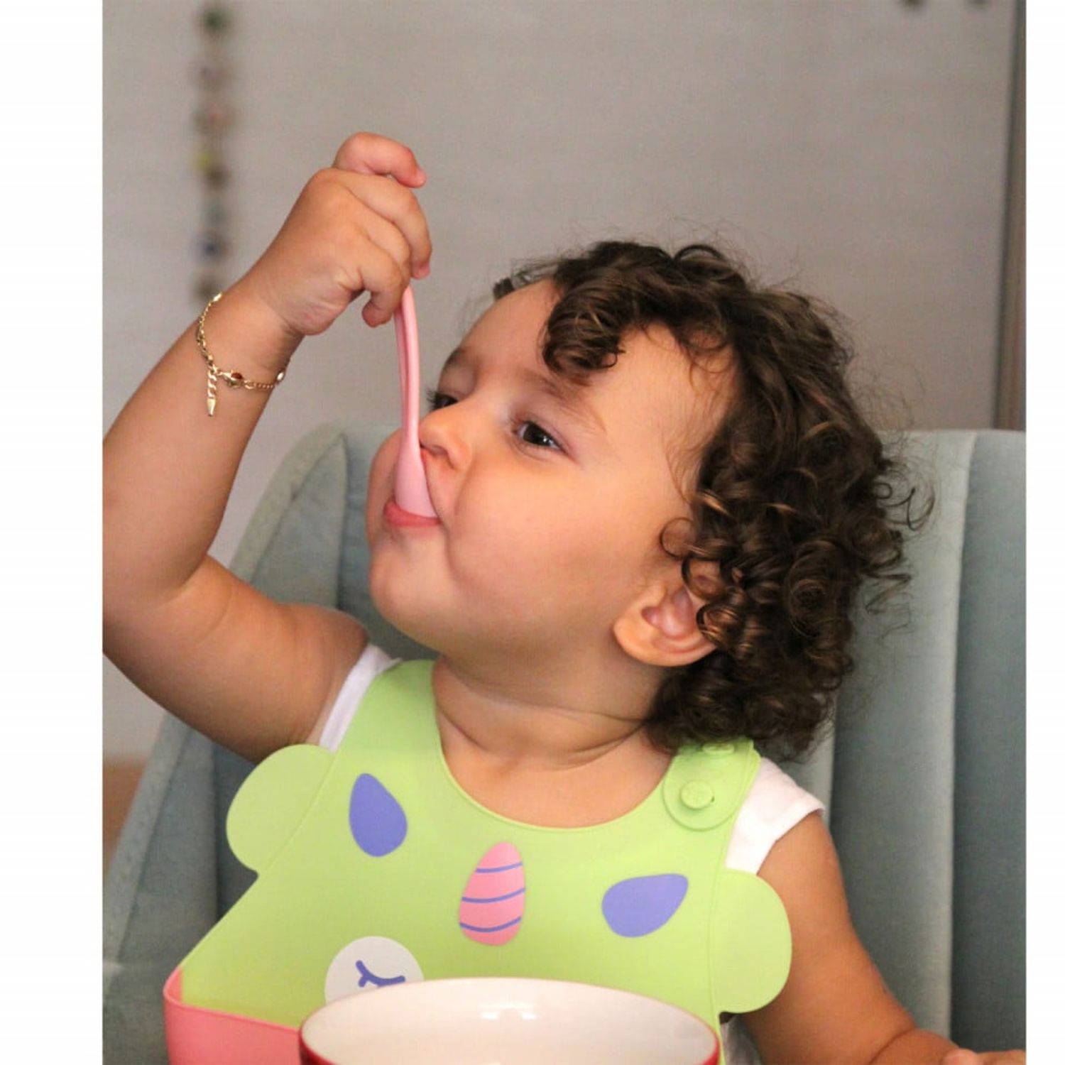 Baveta din silicon Soft Baby Bib (Culoare: Bleu) fotografia produsului View 8 L