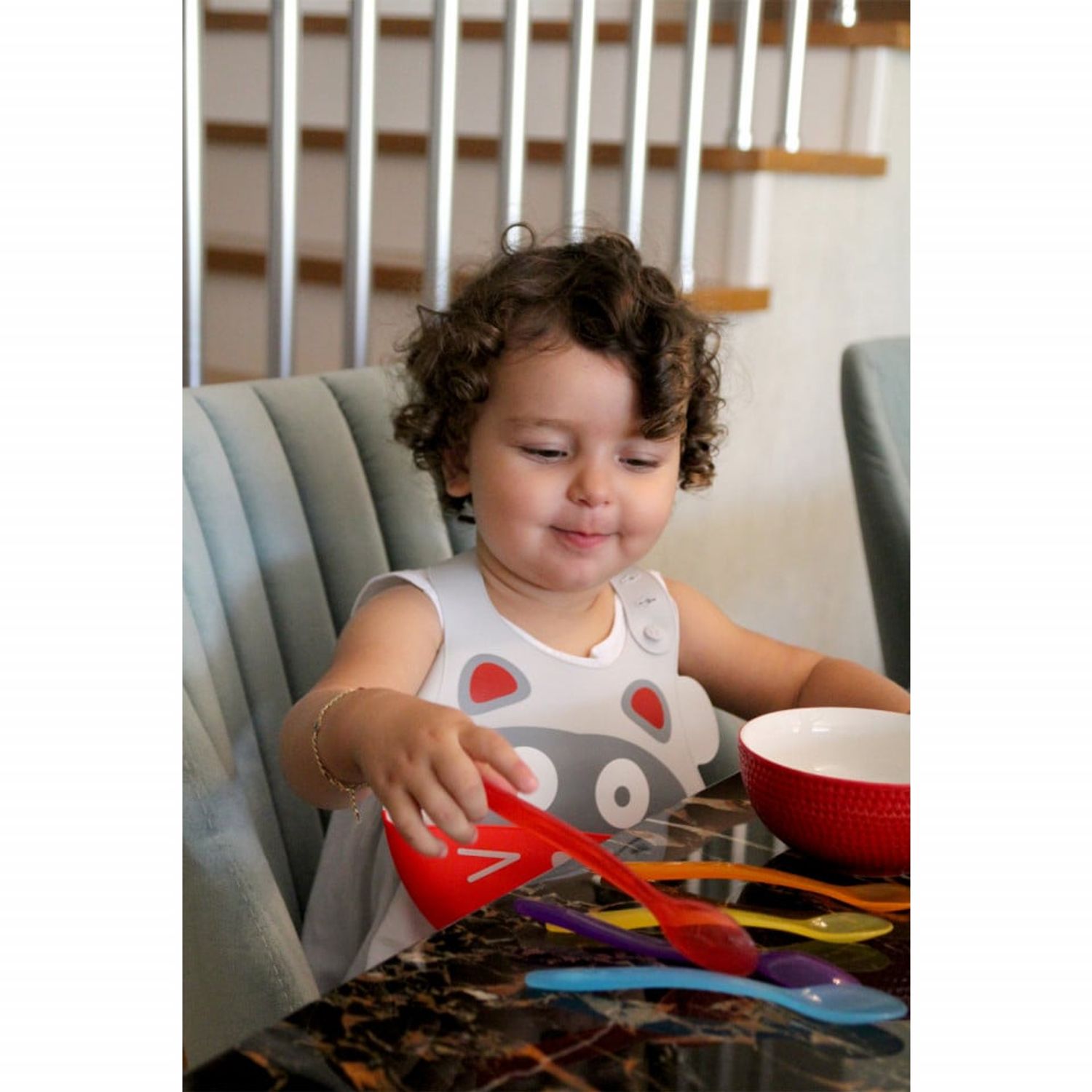 Baveta din silicon Soft Baby Bib (Culoare: Galben) fotografia produsului View 7 L