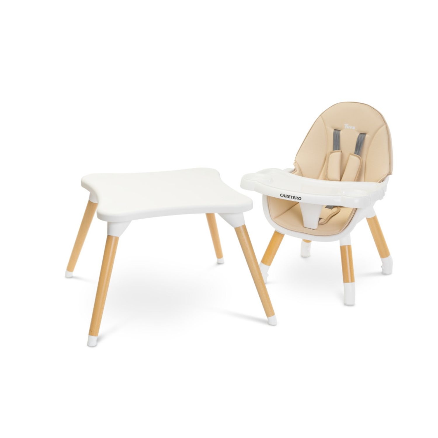 Scaun de masa transformabil Caretero TUVA Beige fotografia produsului View 2 L
