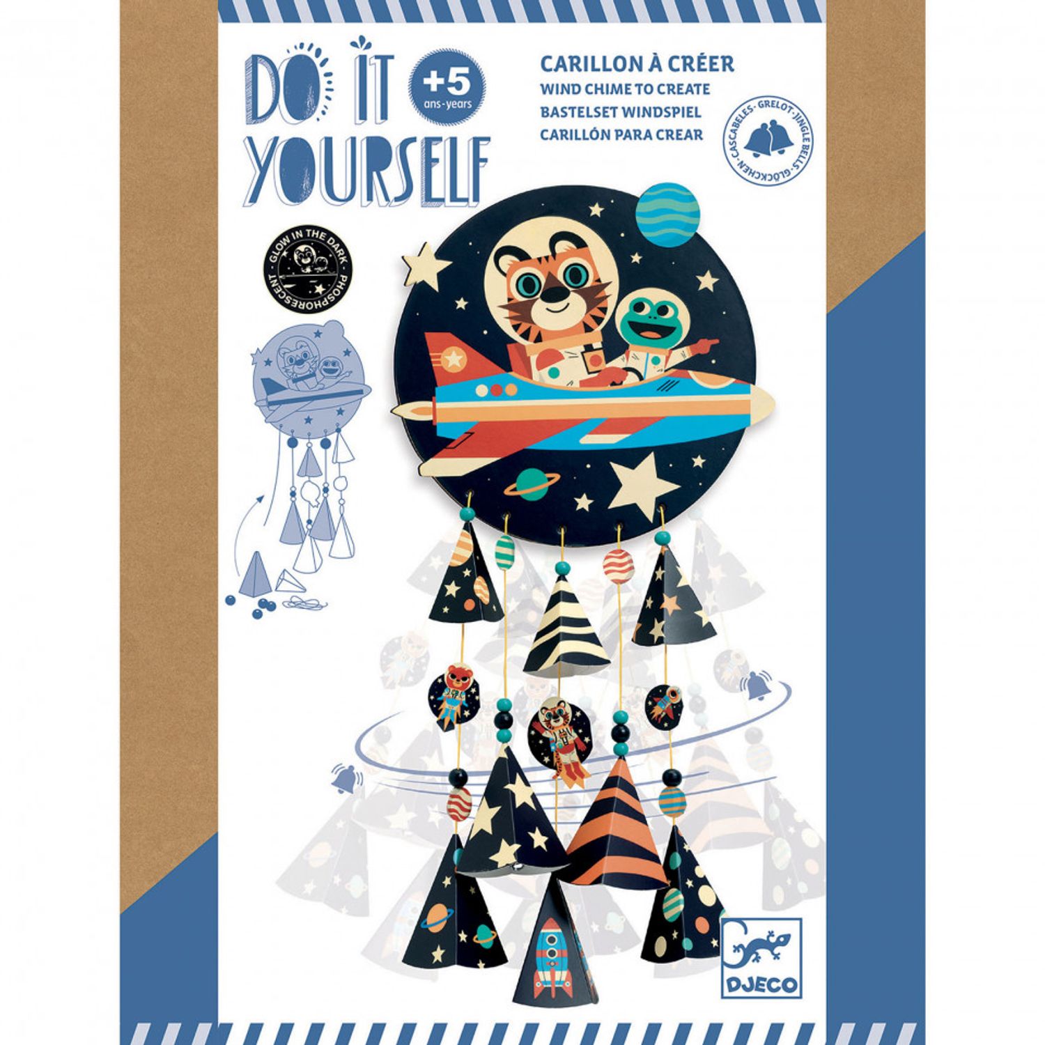 Set DIY Djeco, Mobil fluorescent cu clopotei- Stele fotografia produsului