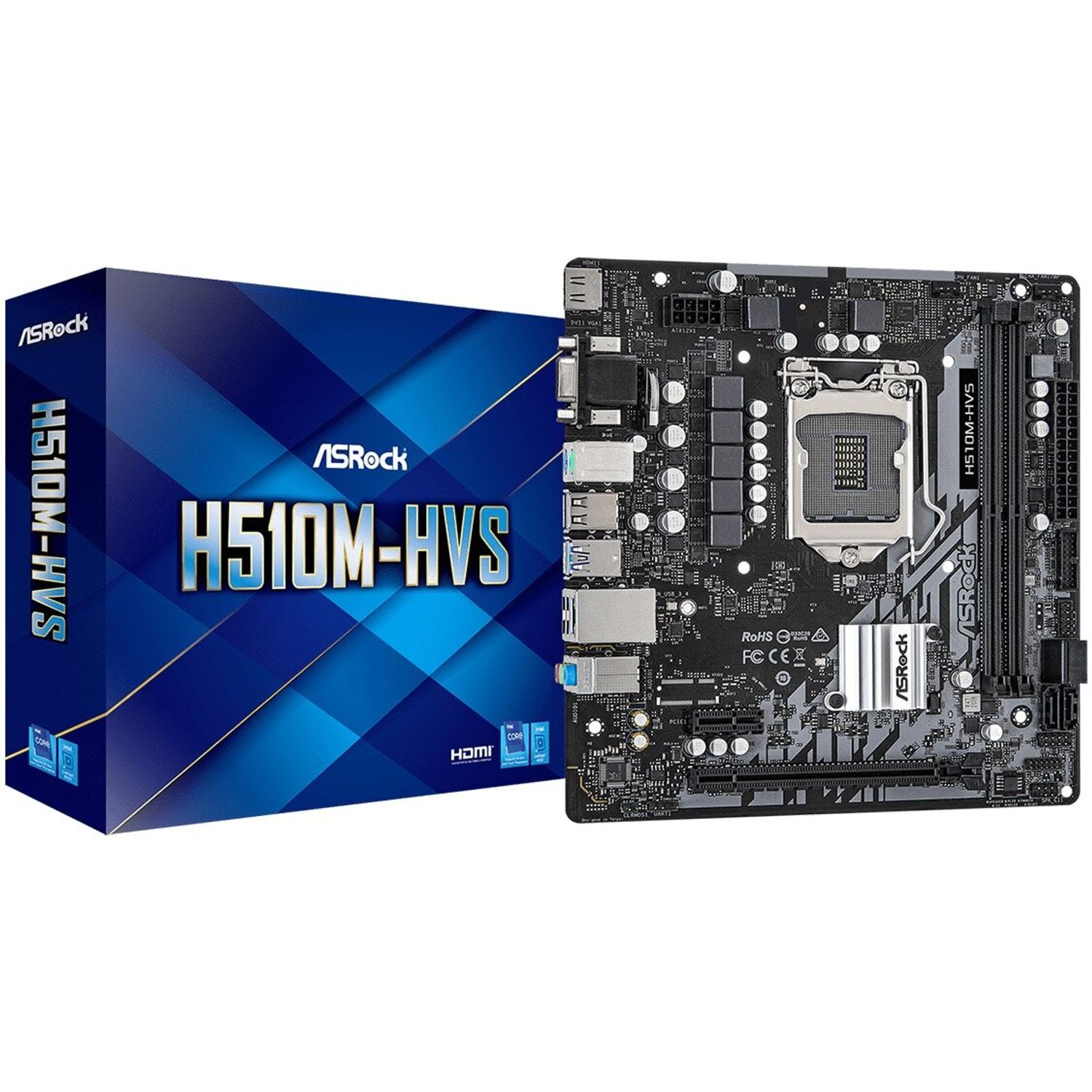 Placa de baza Asrock H510M-HVS, Socket 1200 (4710483934230) fotografia produsului