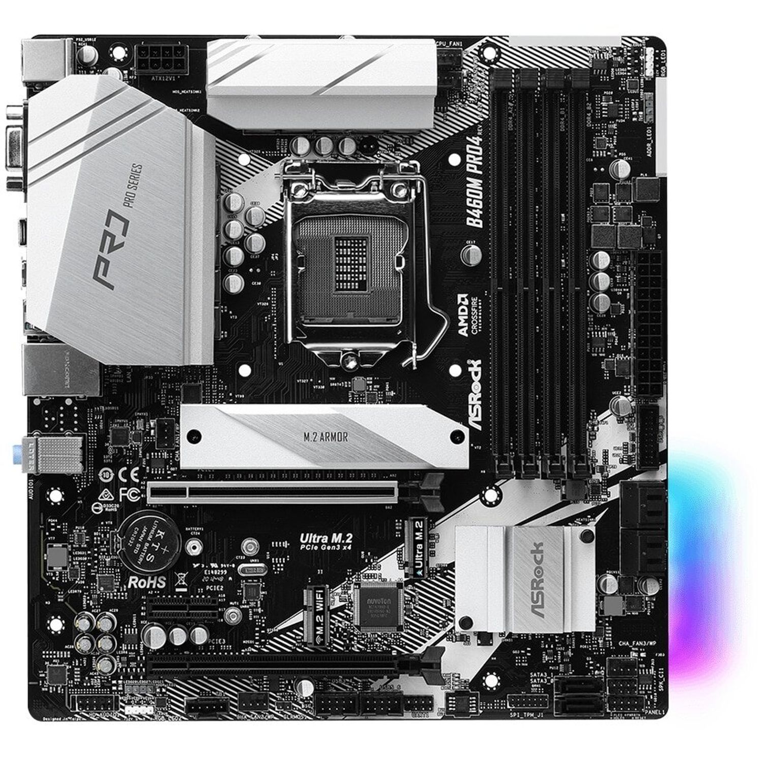 Placa de baza Asrock B460M Pro4, Socket 1200 (4710483931161) fotografia produsului