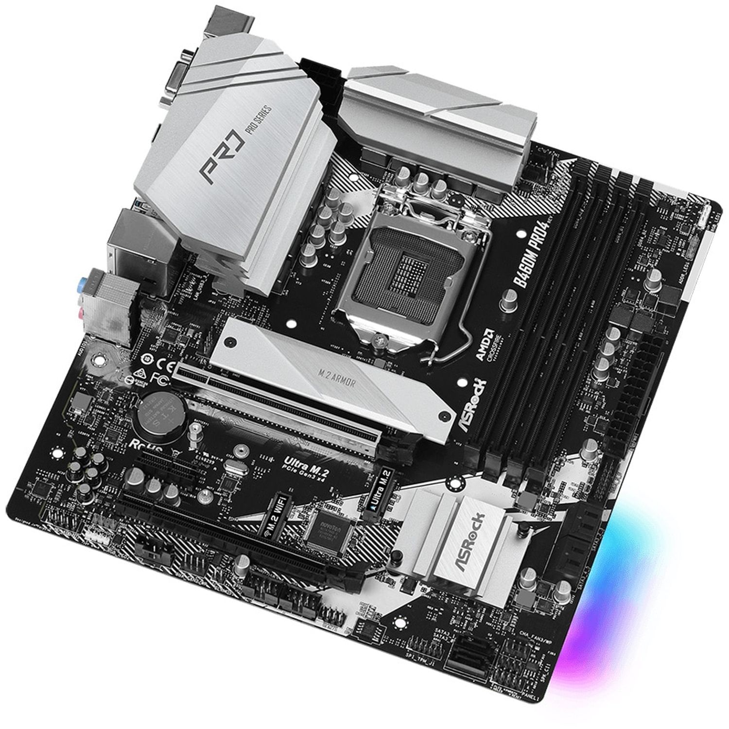 Placa de baza Asrock B460M Pro4, Socket 1200 (4710483931161) fotografia produsului View 2 L