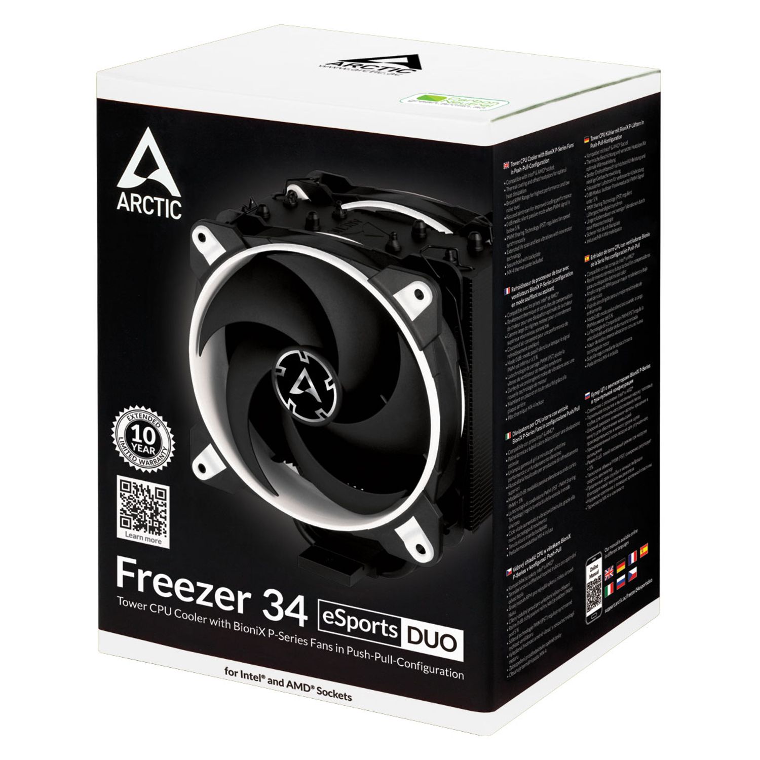 Cooler procesor Arctic Freezer 34 eSports DUO White, compatibil AMD/Intel fotografia produsului View 9 L