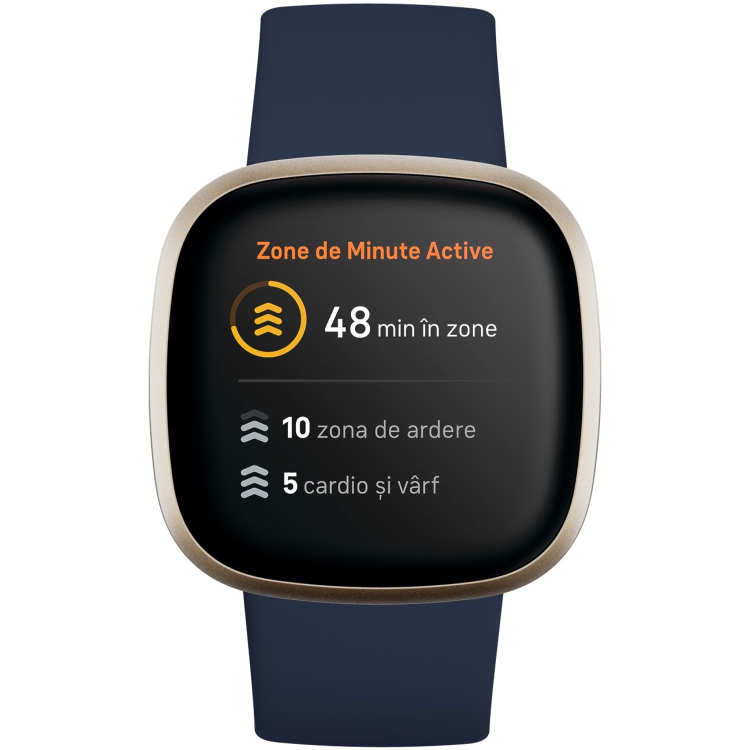 Smartwatch Fitbit Versa 3, Midnight Soft Gold fotografia produsului View 4 L