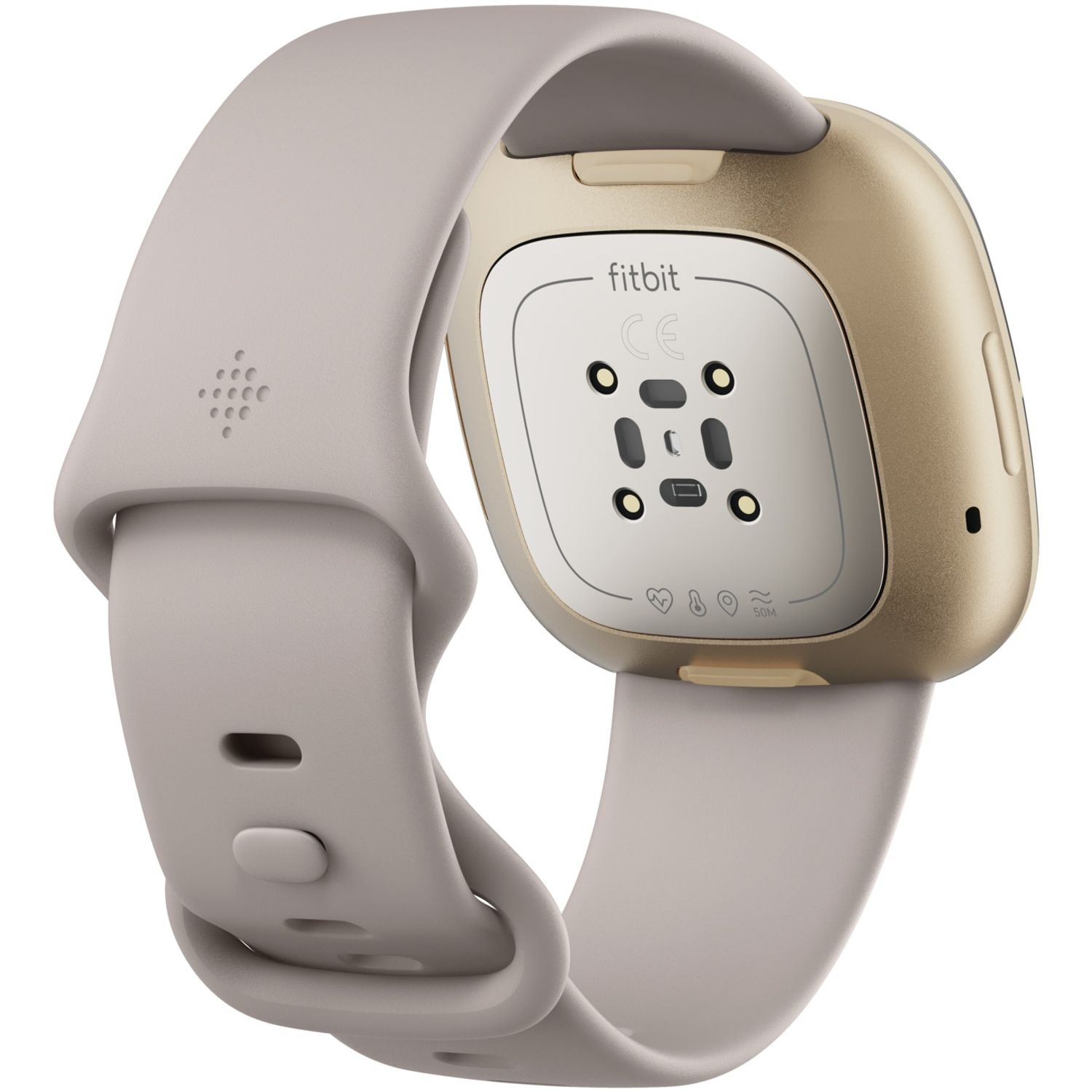 Smartwatch Fitbit Sense, Lunar White Soft Gold fotografia produsului View 6 L