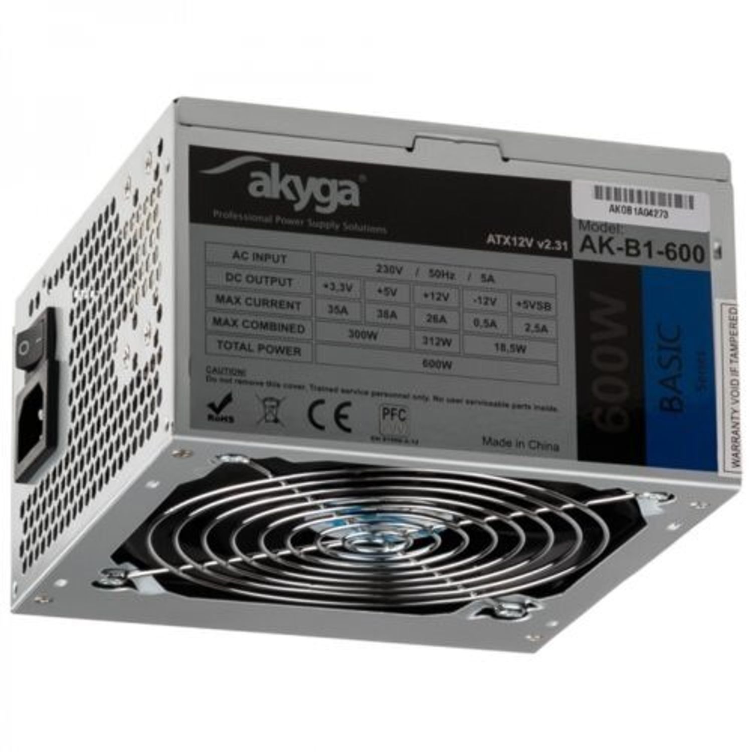 Sursa Akyga ATX 600W, Basic-AK-B1-600 fotografia produsului
