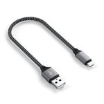 Cablu USB-A - Lightning Satechi impletit, 25cm, Gri fotografia produsului View 2 S