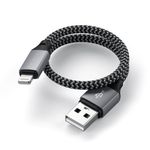 Cablu USB-A - Lightning Satechi impletit, 25cm, Gri fotografia produsului View 4 S