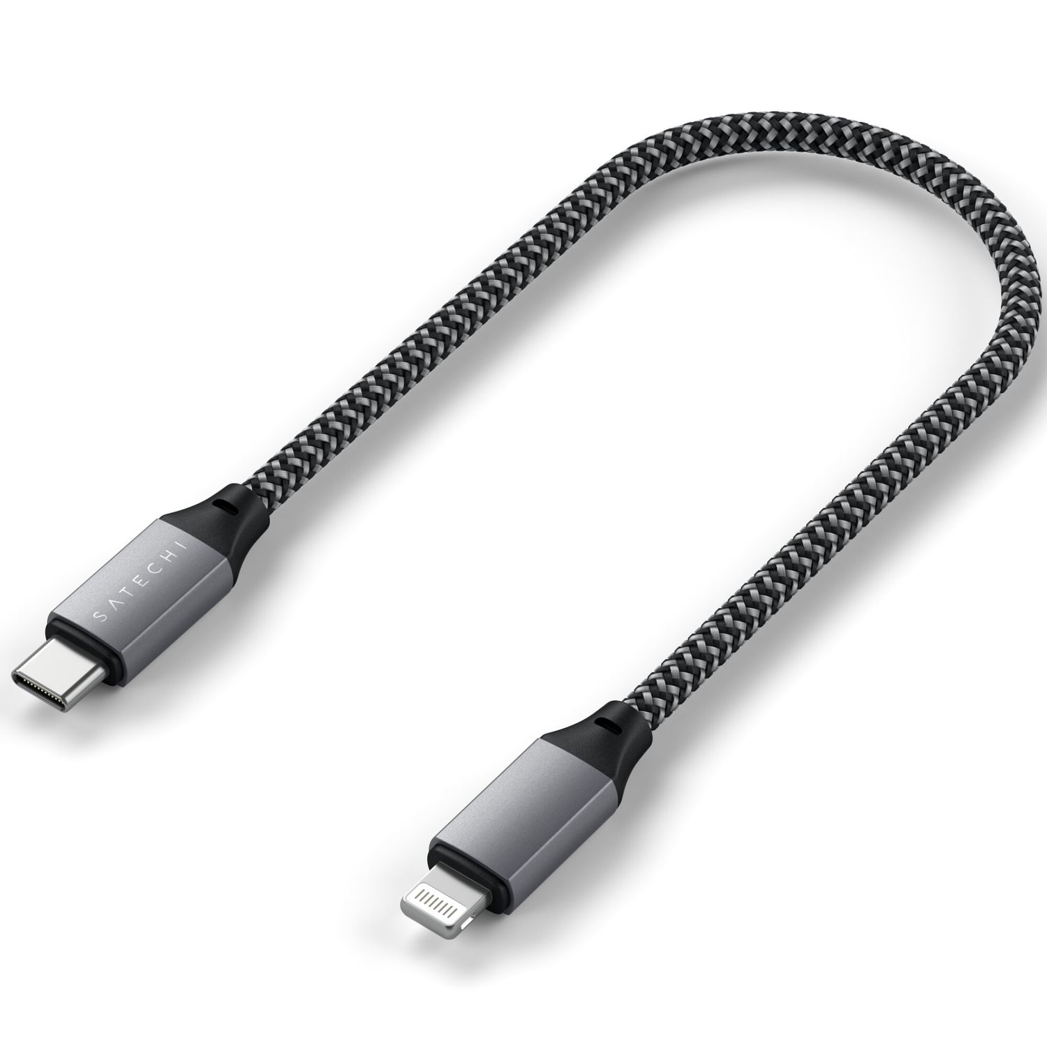 Cablu de incarcare USB-C to Lightning Satechi, 25cm, Gri spatial fotografia produsului View 3 L