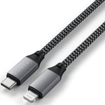 Cablu de incarcare USB-C to Lightning Satechi, 25cm, Gri spatial fotografia produsului View 2 S