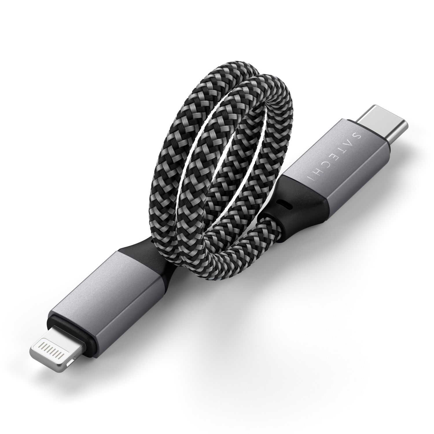 Cablu de incarcare USB-C to Lightning Satechi, 25cm, Gri spatial fotografia produsului View 8 L