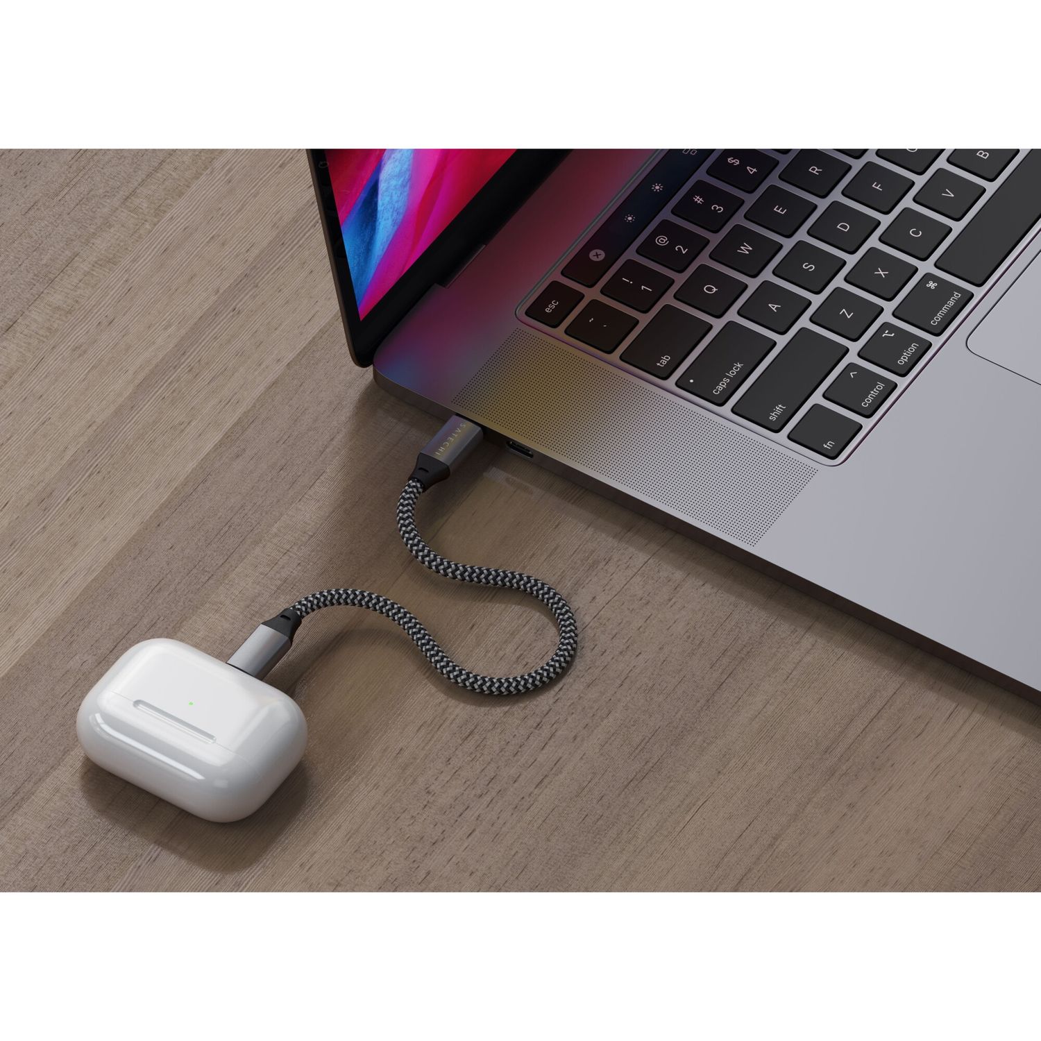 Cablu de incarcare USB-C to Lightning Satechi, 25cm, Gri spatial fotografia produsului View 10 L