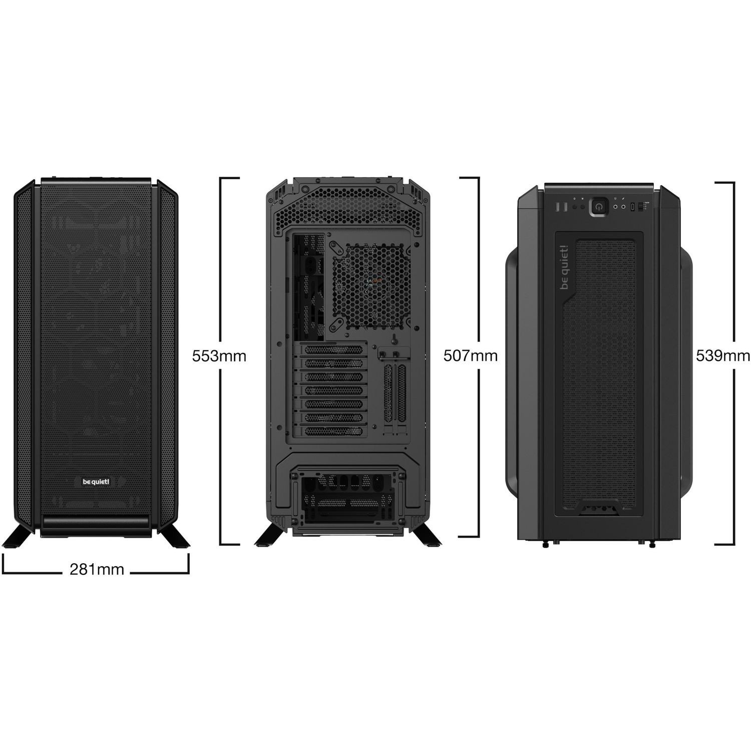 Carcasa Be quiet! Silent Base 802 Window, Mid-Tower, fara sursa, E-ATX, Black fotografia produsului View 11 L