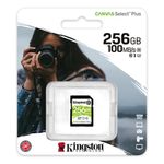 Card de memorie Kingston Canvas Select Plus SD Card, 256GB, Class 10, UHS-I fotografia produsului View 3 S
