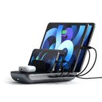 Statie de incarcare 5 in 1, Satechi, USB-C/USB-A/Wireless, Gri inchis fotografia produsului
