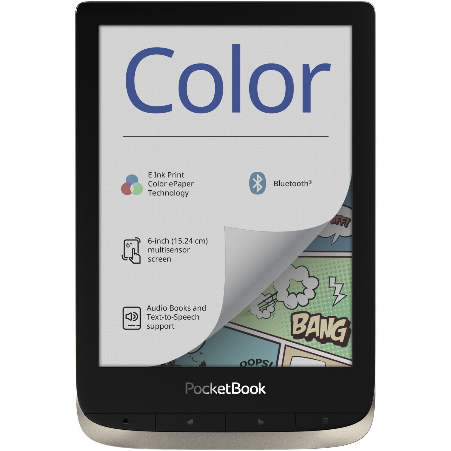 Ebook Reader PocketBook Color, 6" E Ink Kaleido&trade; color, 16GB+microSD, 300dpi, Argintiu fotografia produsului