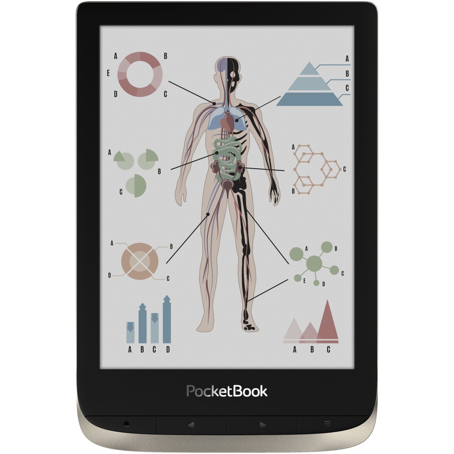 Ebook Reader PocketBook Color, 6" E Ink Kaleido&trade; color, 16GB+microSD, 300dpi, Argintiu fotografia produsului View 3 L