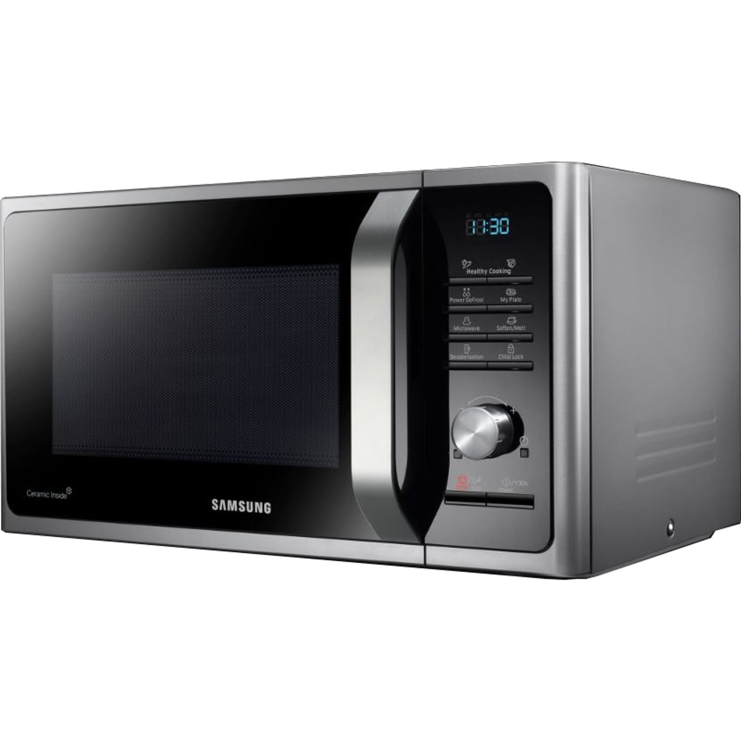 Cuptor cu microunde Samsung MS28F303TAS/OL, 28 l, 1000W, Display, Control digital, Interior ceramic, Argintiu fotografia produsului View 2 L