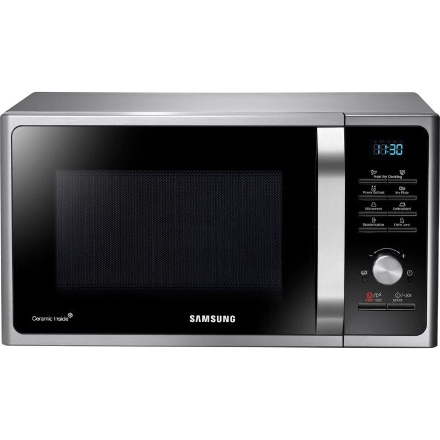 Cuptor cu microunde Samsung MS28F303TAS/OL, 28 l, 1000W, Display, Control digital, Interior ceramic, Argintiu fotografia produsului