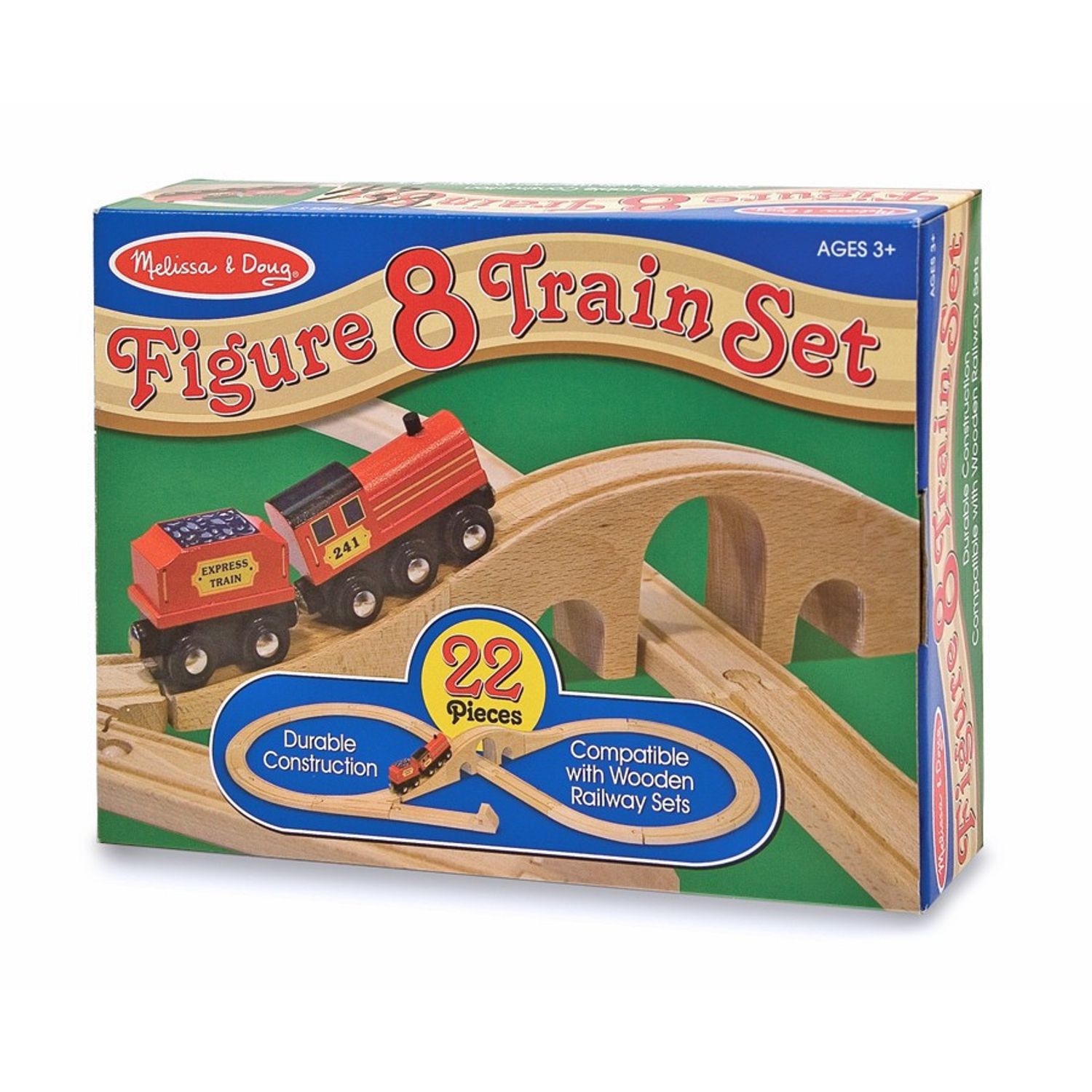Tren lemn si Circuit 8 Melissa and Doug fotografia produsului