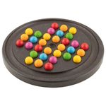 Joc de logica compact Solitaire cu bile colorate din lemn fotografia produsului